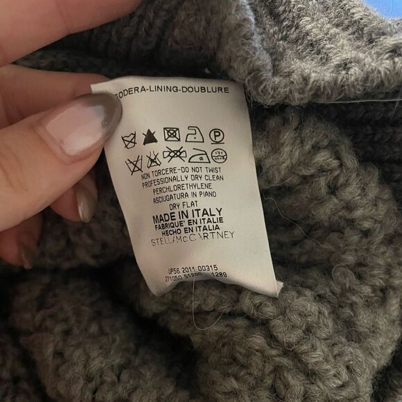 Stella Mccartney Chunky Alpaca Wool‎ Cardigan Sweater Dress Buttoned Sz 44 Grey - Picture 6 of 6
